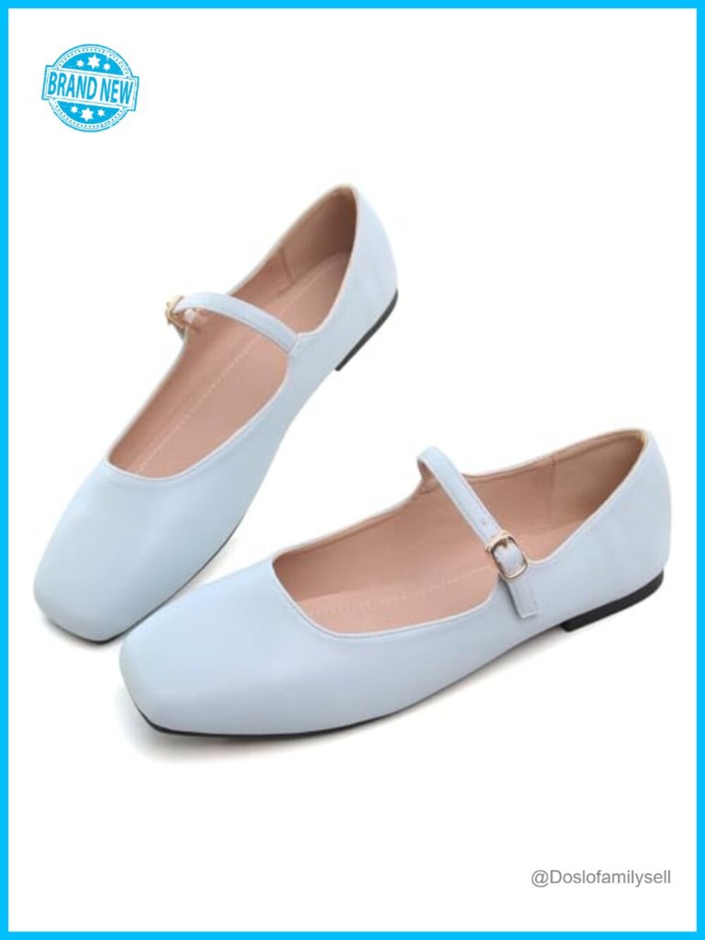 Mary Jane Flats Square Toe Ballet Comfortable Walking Dress Shoes